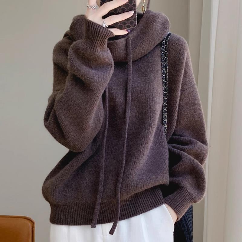 Women's Sweater Thicken Lazy Style All-match Long-sleeved Autumn Winter Warm Casual Sweater For Women null