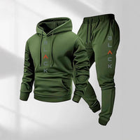 Conjunto Masculino Retrô de Blusa Manga Longa e Calça com Estampa de Letras