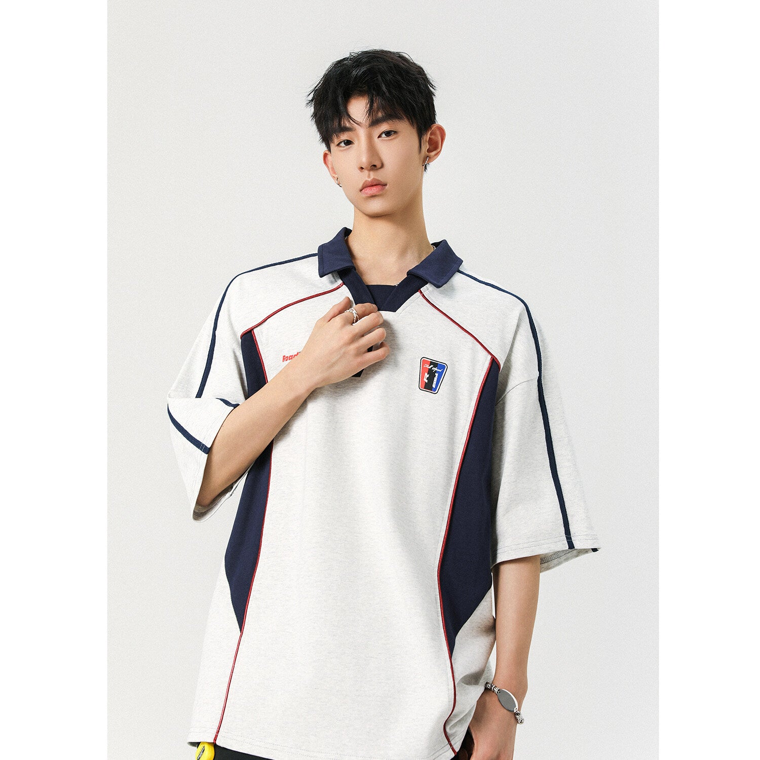 Sports Style Stitching Printing Polo Shirt Short-sleeved T-shirt