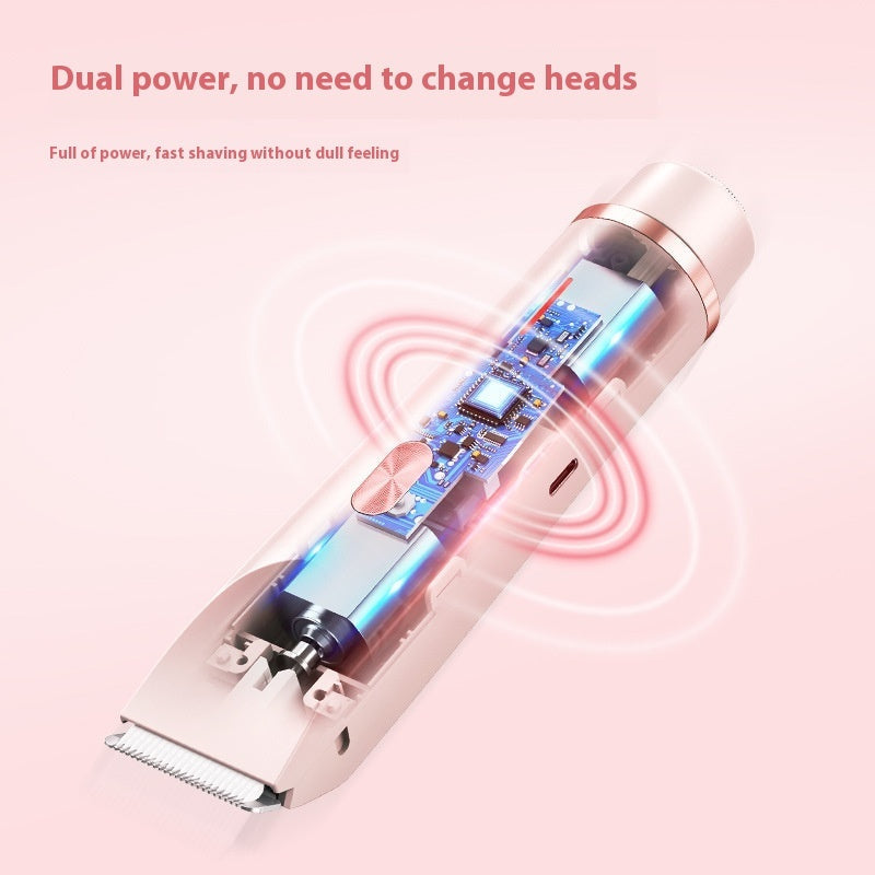 2 In 1 Hair Remover Women's Double Head Shaver Private Pubic Hair Trimmer Electric Razor Wet Dry Electric Body Hair null