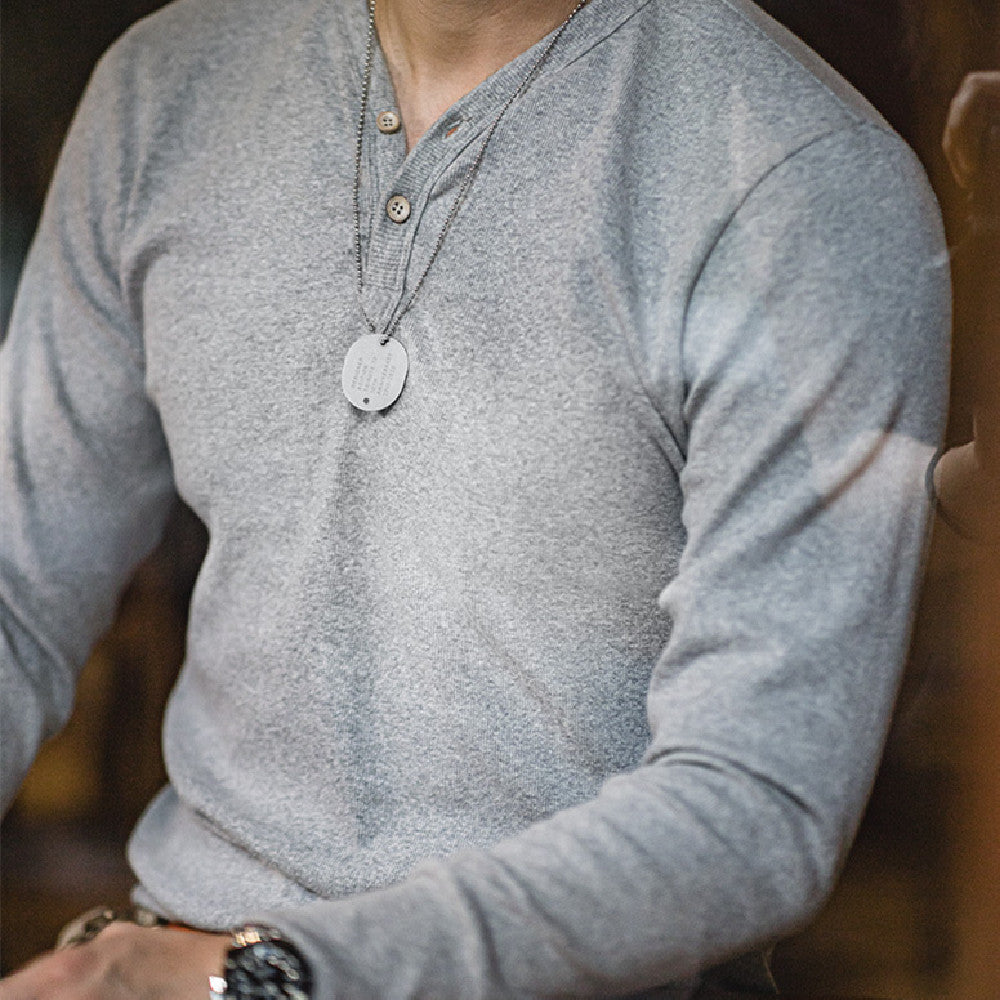 American Retro Solid Color Casual T-shirt Men