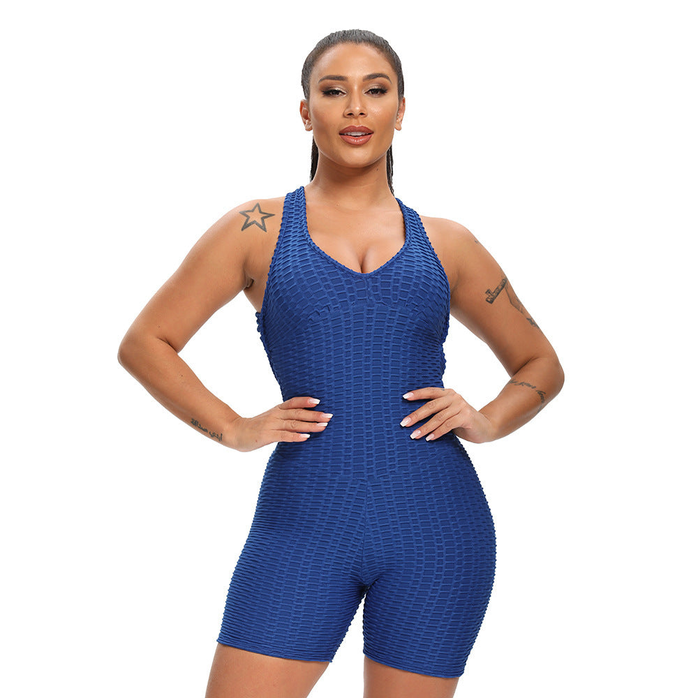 Women's Sports And Fitness Slim Jacquard One-piece Shorts null