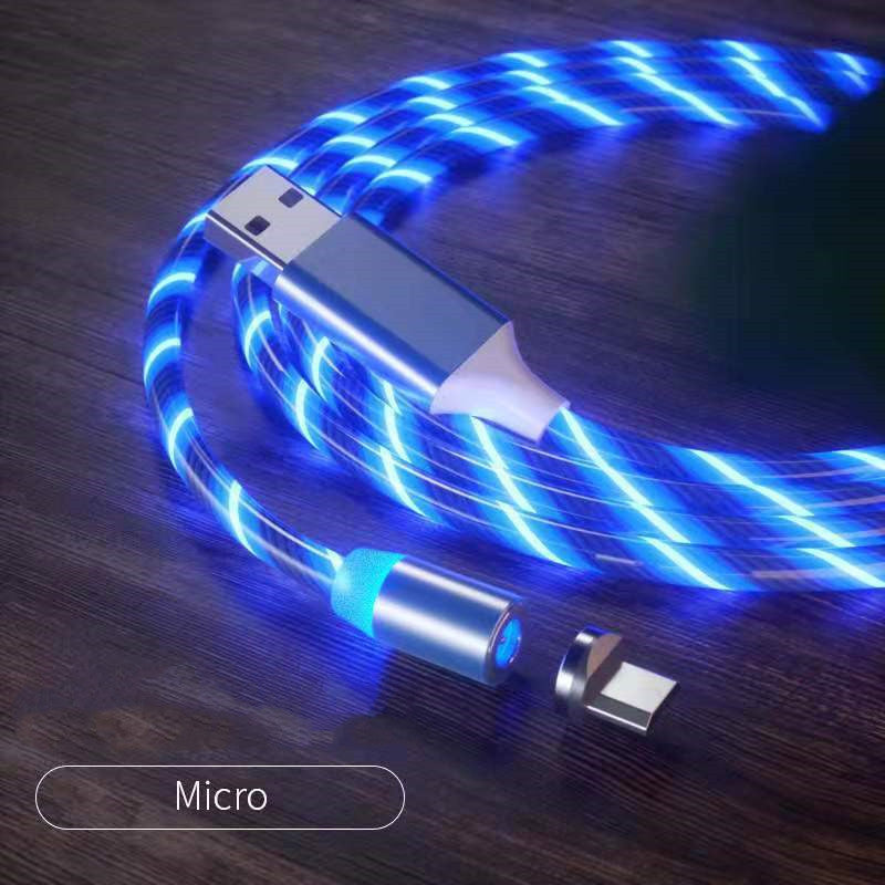 Magnetic Charging Cable Streamer Fast Charging Cable Lighting Micro USB Cable LED Magnet Charger Type-C Cable null