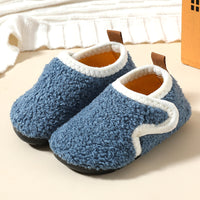 Autumn And Winter Children's Cotton Slippers With Fleece, Anti-slip Soft Sole