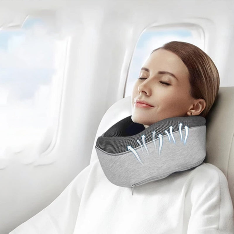 Travel Neck Pillow Non-Deformed Airplane Pillow Travel Neck Cushion Durable U-Shaped Travel Memory Cotton Nap Neck Pillow null