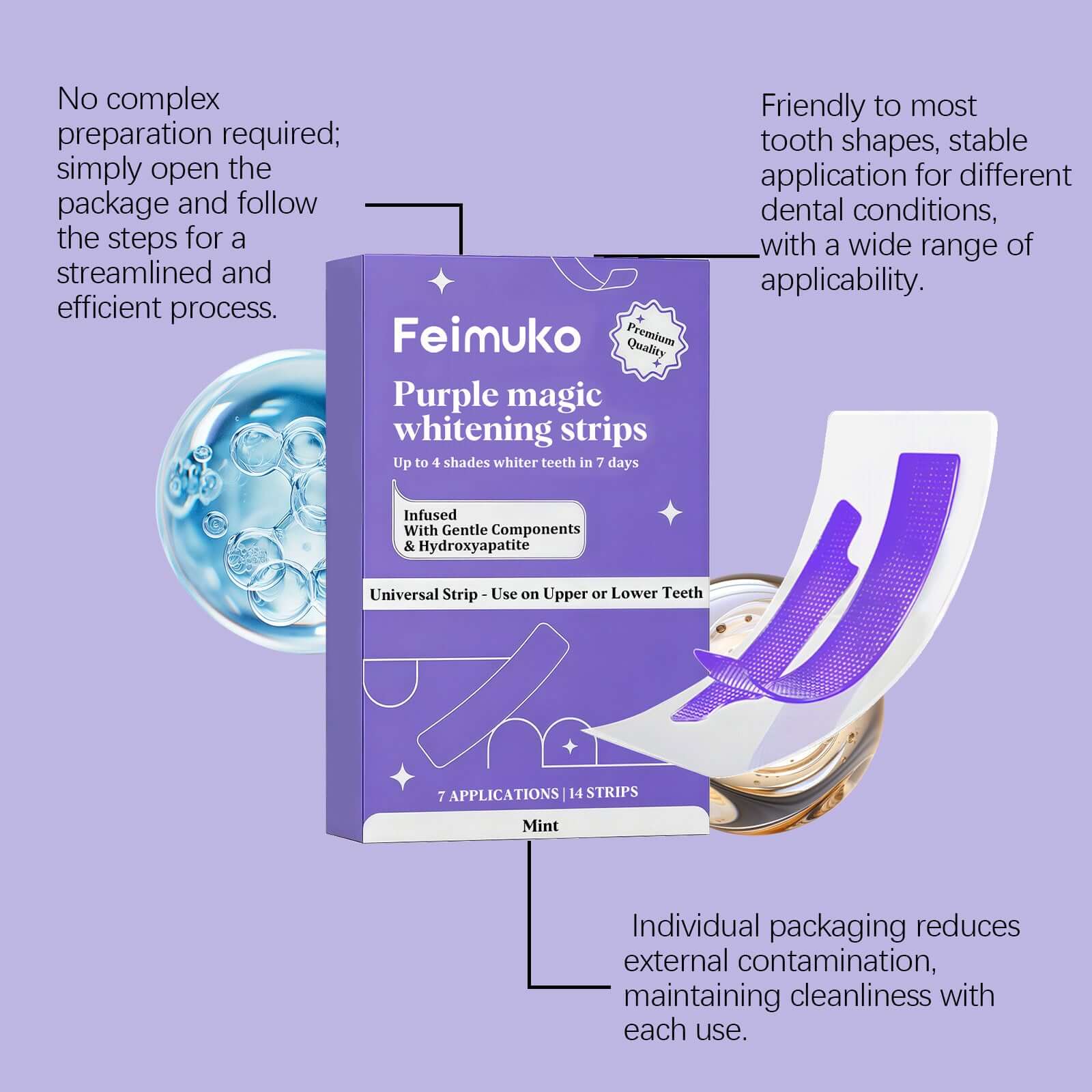 Purple Teeth Whitening Strips