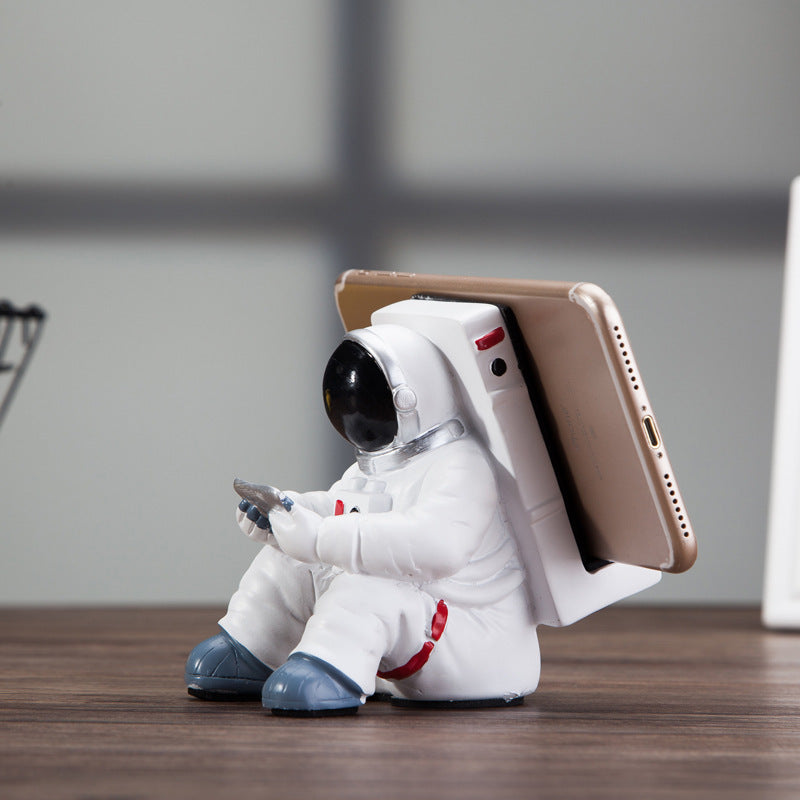 Simple Astronaut Mobile Phone Stand Student Desktop Holder Cute Spaceman Cell Phone Holder Creative Gift Small Desk Decoration null