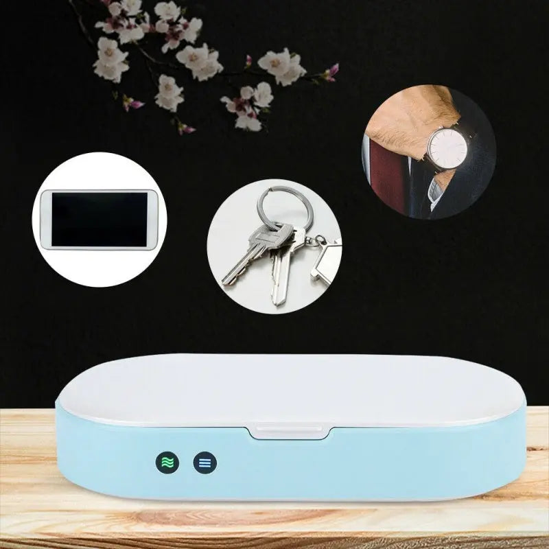 New 5V Double UV Phone Sterilizer Box Jewelry Phones Cleaner Personal Sanitizer Disinfection Box with Aromatherapy null