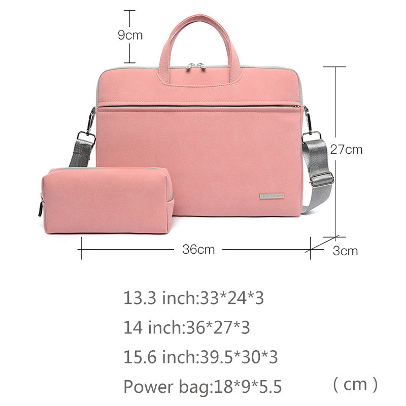 PU Leather Women Laptop Bag Notebook Carrying Case Briefcase For Macbook Air 13.3 14 15.6 Inch Men Handbags Shoulder Mouse Bag null