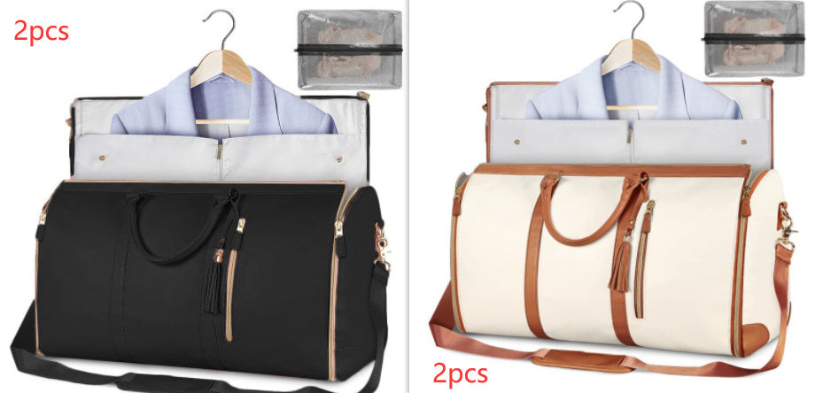 Large Capacity Travel Duffle Bag Women's Handbag Folding Suit Bag Waterproof Clothes Totes null