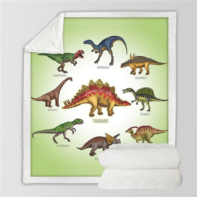 Couverture Enfant Dinosaure Douce Molletonnée Coton Jurassic Dessin Animé Garçons Filles Plaid Pour Lits Textile De Maison Literie Outlet