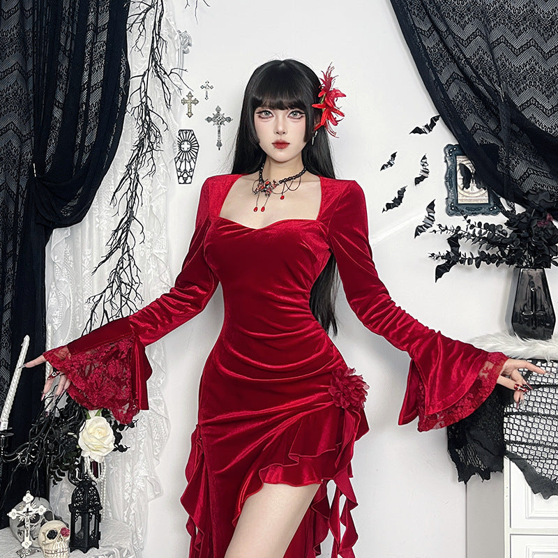 Christmas European And American Temperament Split Dress null