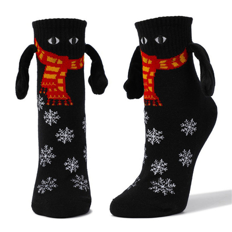 Couple Magnetic Handle Cute Hand Socks Christmas null