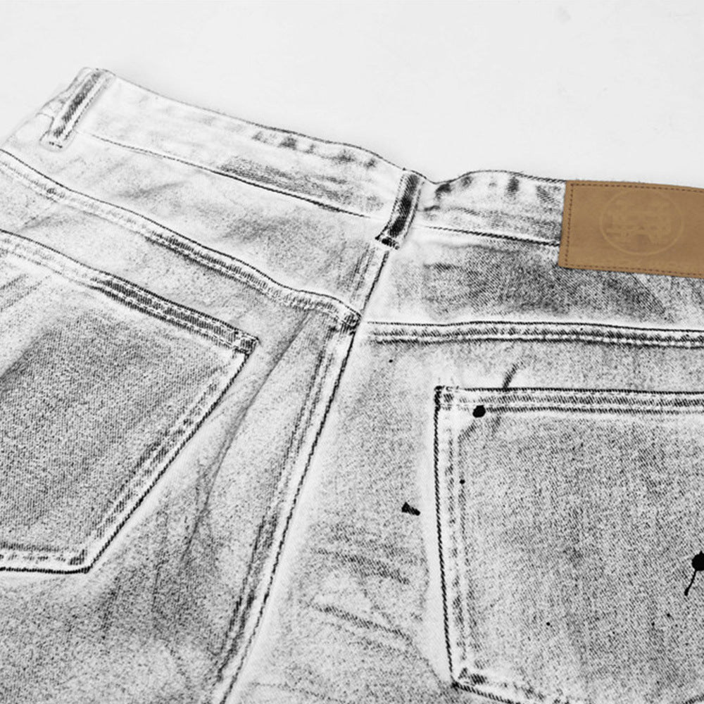 Heavy Industry Tie-dye Denim Trousers Men's Trend