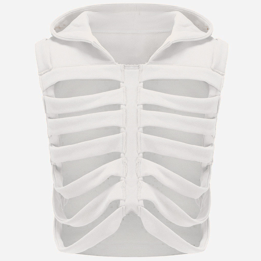 Men's And Women's Wear Skinny Hooded Short Sleeveless Vest