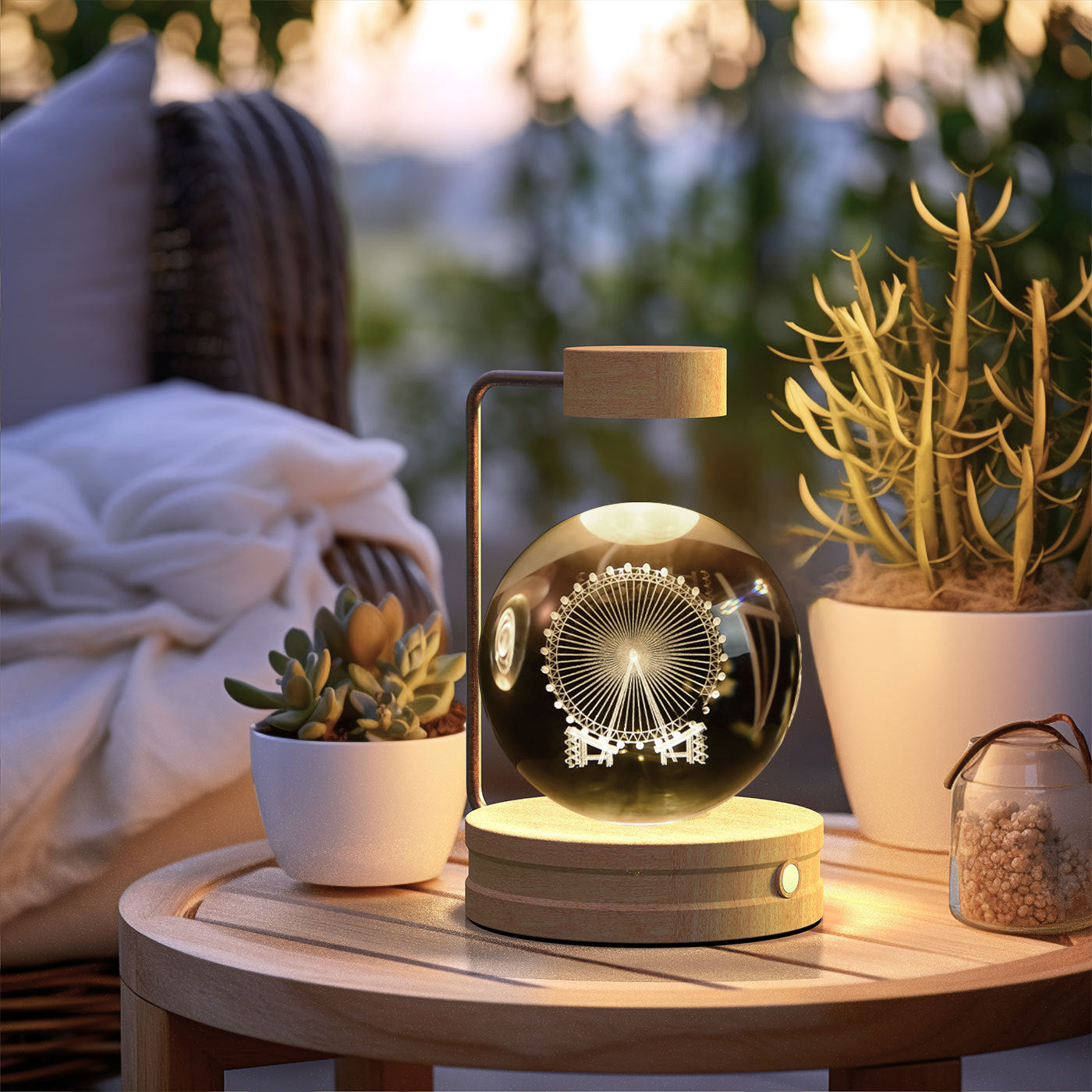 Crystal Ball Cosmic Dinosaur Indoor Night Light USB Power Warm Bedside Light Birthday Gift Night Lamp null