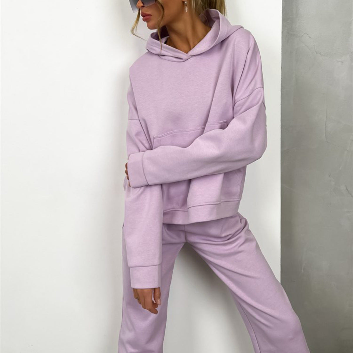 Hooded Pocket Sweatshirt Suit Two-piece Set null