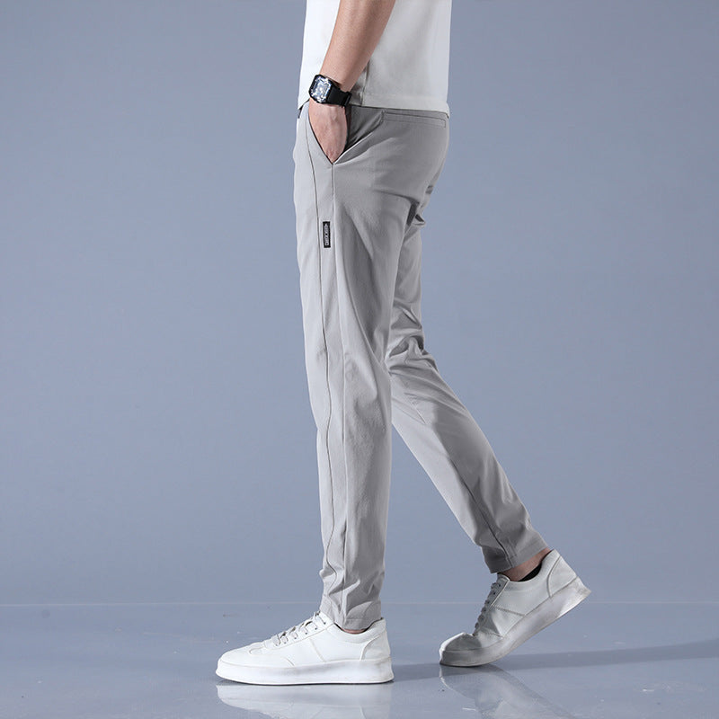 Summer Ice Silk Men's Stretch Breathable Straight Sports Trousers null