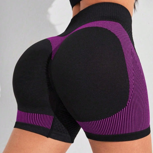 Women's Fashion Seamless Peach Tight High Waist Sports And Fitness Shorts null