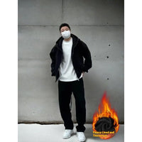 Thickened Casual Sportswear Set For Men Loose Fitting Hooded Jacket And Matching Pantstwo Piece Set