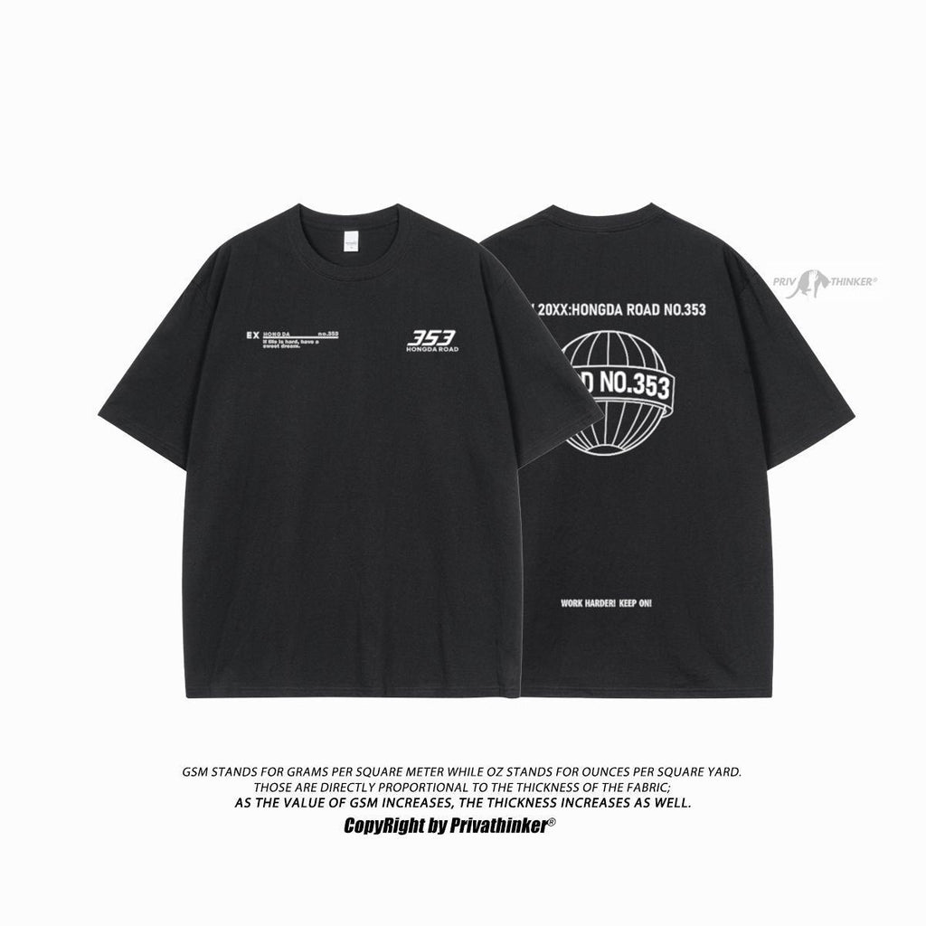 Letter Print Men's Loose-fitting Casual Short-sleeve