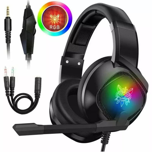 Gaming Headset For X-box One, PS4 Over Ear Headphones RGB Earphone With Noise Cancellation Microphone Volume Controller Tablet null