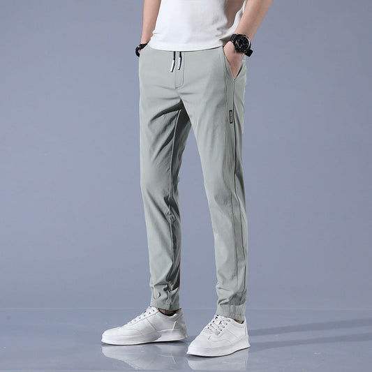 Summer Ice Silk Men's Stretch Breathable Straight Sports Trousers null