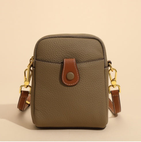 Lychee Pattern Mobile Phone Bag Small High Quality Leather Crossbody Bags For Women Wallet null