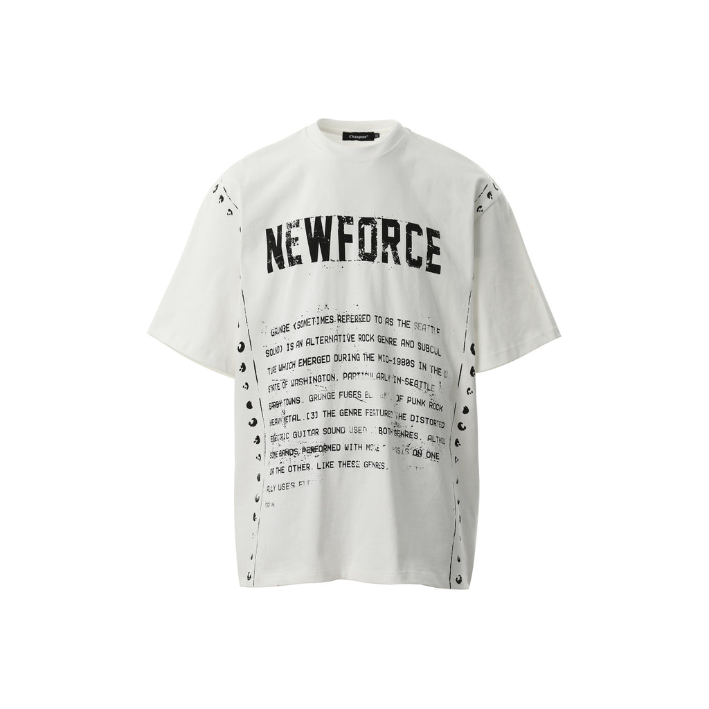 American Vintage Letter Print T-shirt Men And Women