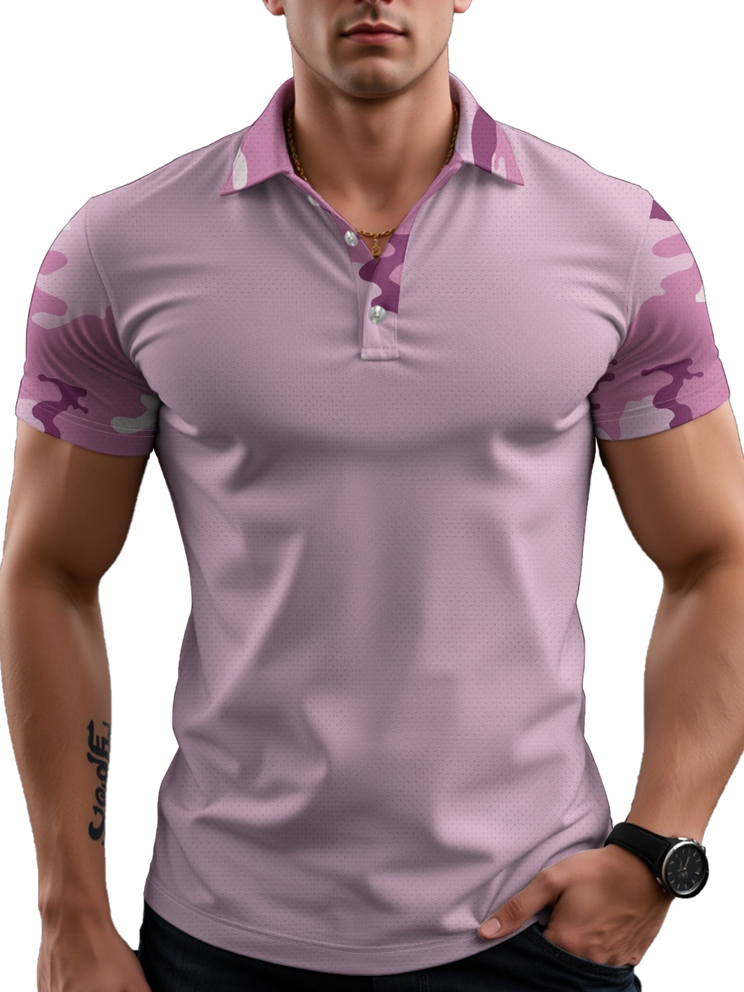 Polo Shirt Button Men's Casual Short-sleeved T-shirt