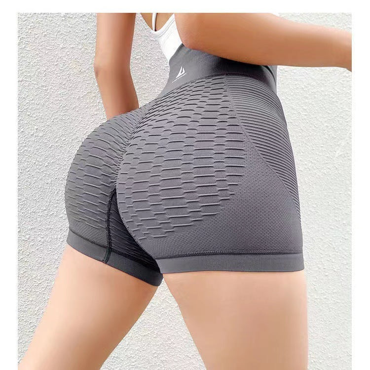 Grid Design Shorts Gym Yoga High Waist Fitness Sports Pants Women null