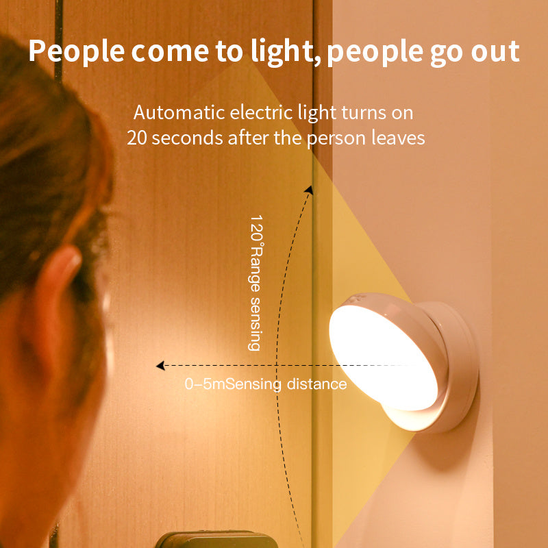 Rotating Human Body Sensor Light Corridor Garage Light Wardrobe Light Motion Sensor Night Light null