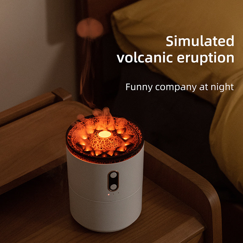 Volcanic Flame Aroma Essential Oil Diffuser USB Portable Jellyfish Air Humidifier Night Light Lamp Fragrance Humidifier null