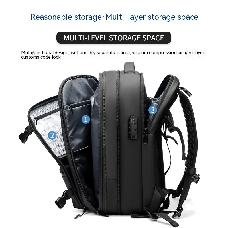 Travel Backpack Men's Business Multifunction Computer Bag Vacuum Compression Large-capacity Backpack null