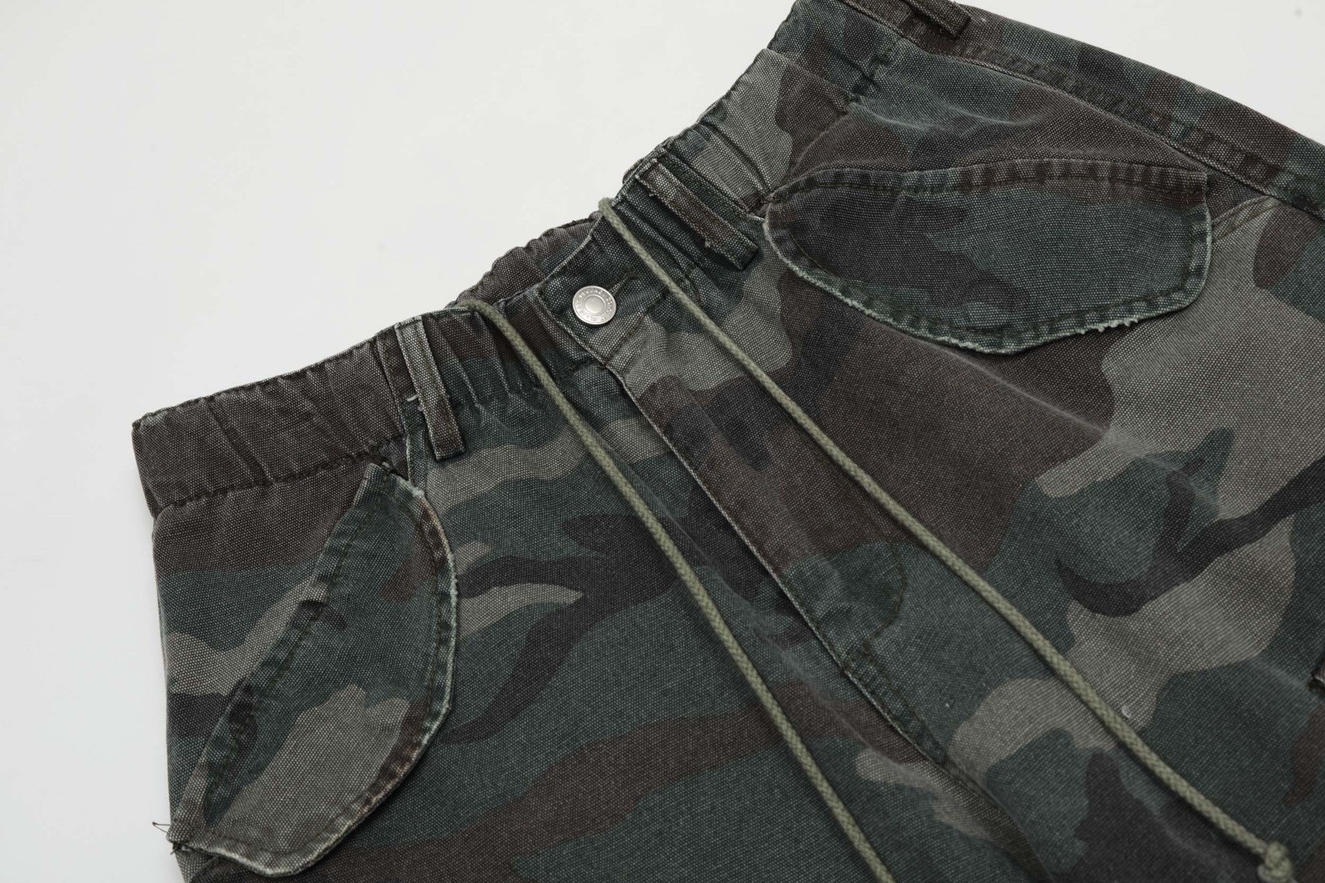 American Retro Mechanical Pleated Multi-pocket Camouflage Denim Men's And Women's Work Clothes
