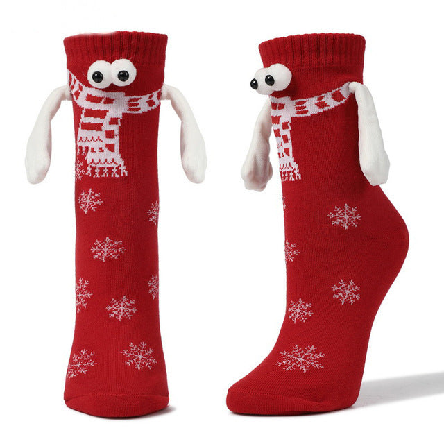 Couple Magnetic Handle Cute Hand Socks Christmas null