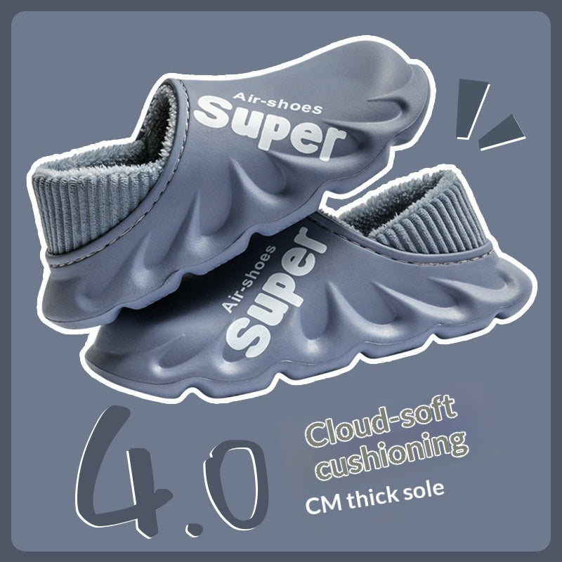 Waterproof Heel-closing Cotton Slippers Warm For Fall And Winter