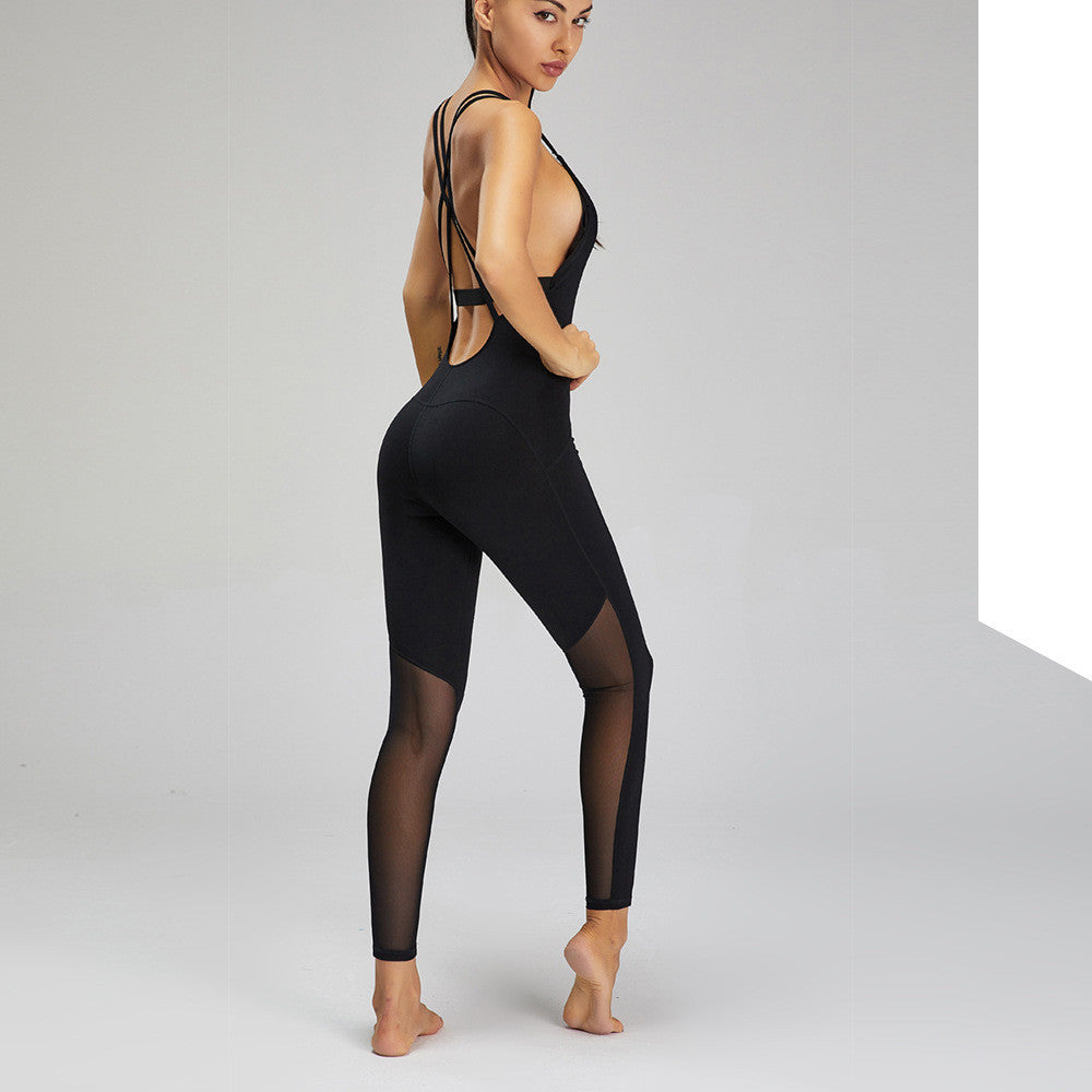 Fitness Sports Suit Women's Slim And Sexy Back Jumpsuit null