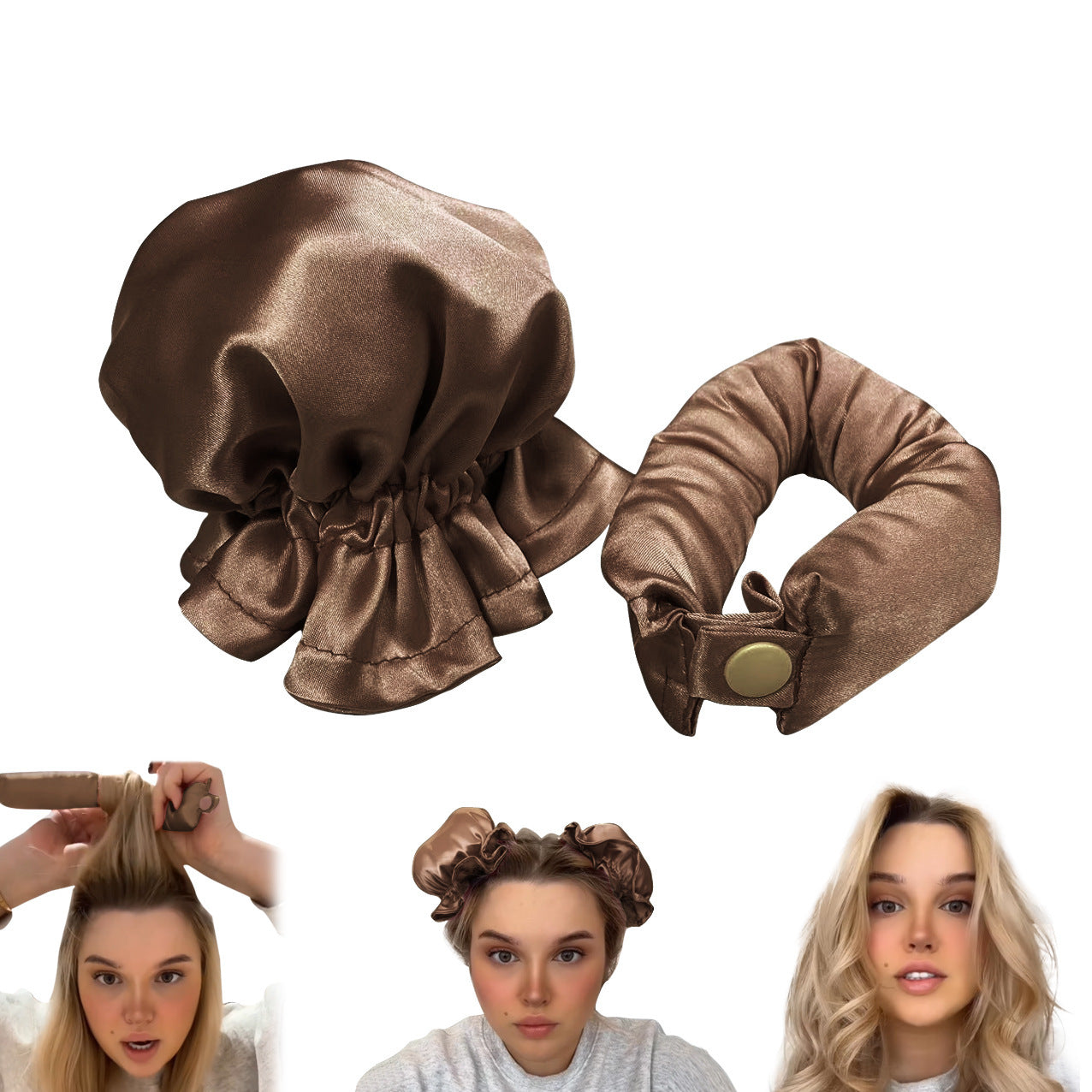 New Heatless Curl Stick With Cloth Cover Cute Ball Head Hair Curler Headband Hair Rollers Wave Form Curling Rod Hair Style Tools Gadgets null