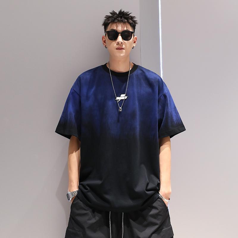 Plus Size Gradient T-shirt Men's Loose Short-sleeved Top