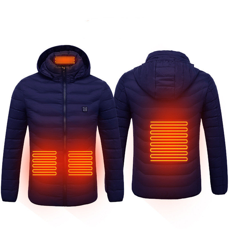 New Heated Jacket Coat USB Electric Jacket Cotton Coat Heater Thermal Clothing Heating Vest Men's Clothes Winter null