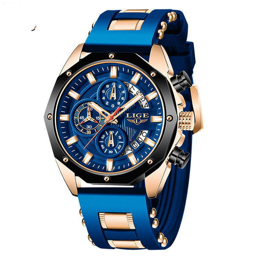 Fashion Mens Watches Top Brand Luxury Silicone Sport Watch Men Quartz Date Clock Waterproof Wristwatch Chronograph null