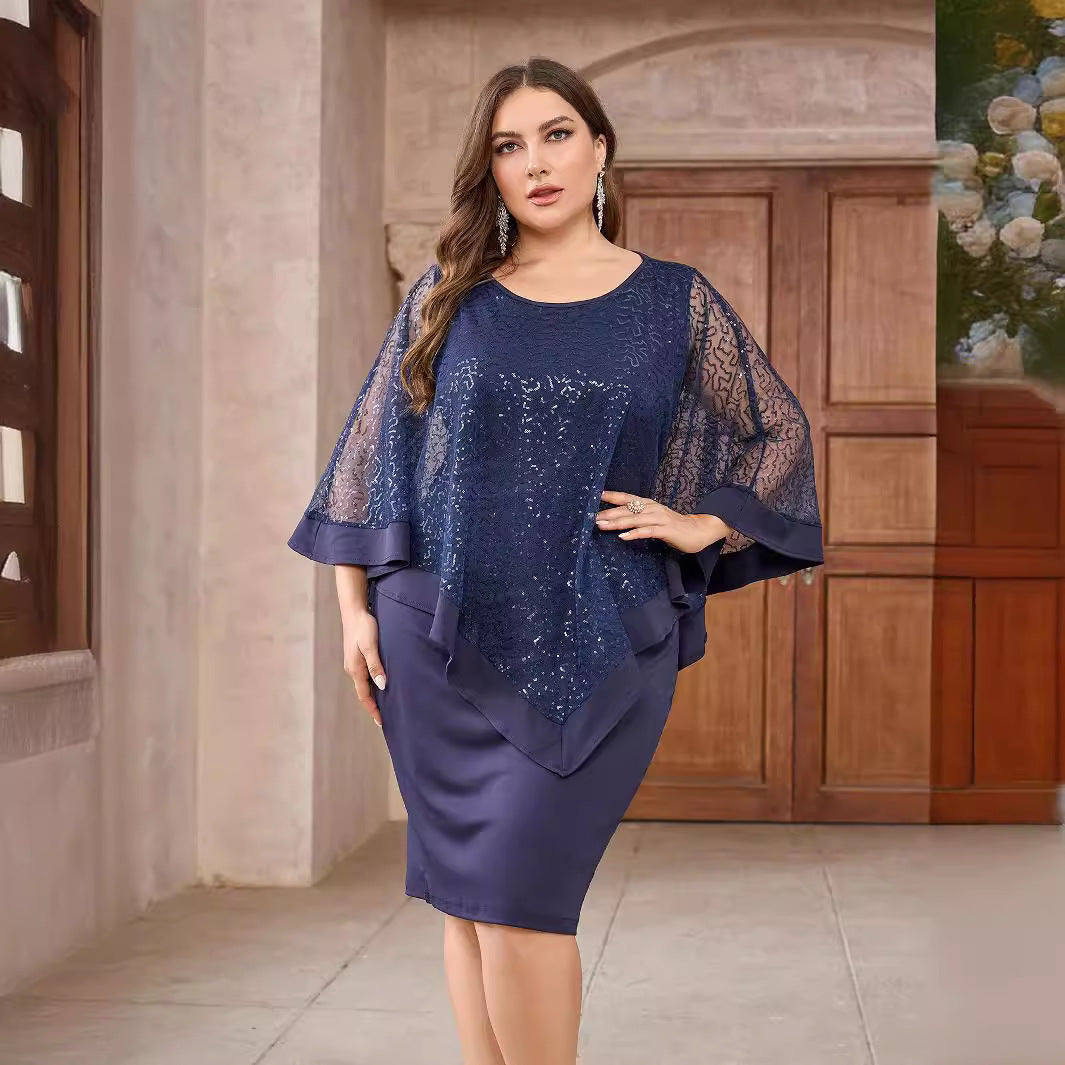 Plus Size Dress Marking Knee-length null