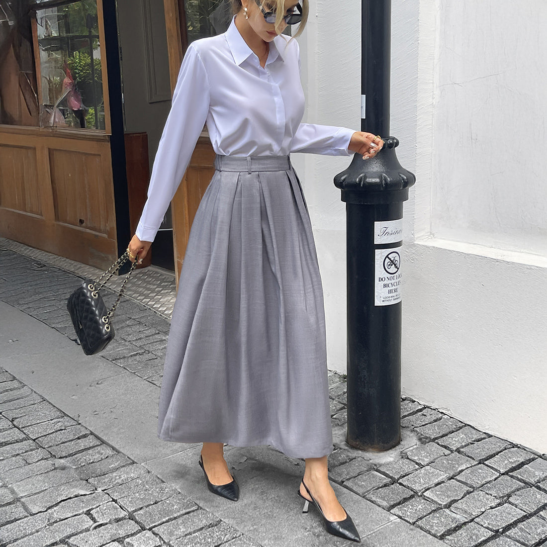 Saia Longa Feminina Lisa Estilosa para o Dia a Dia