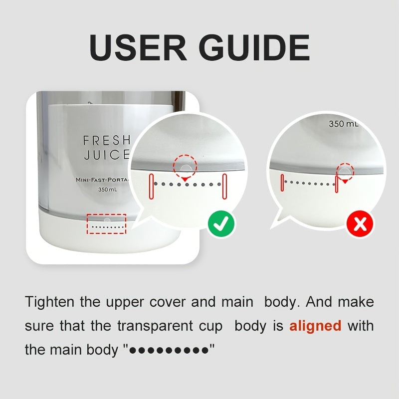 [Portable Fruit Blender] Wireless Mini Fruit Blender Juicer - 350ML Portable Electric, Perfect for On-the-Go!