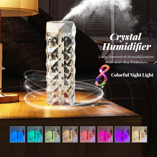 Crystal Lamp Air Humidifier Color Night Light Touch Lamp With Cool Mist Maker Fogger LED Atmosphere Room Decoration Home Decor Lights null