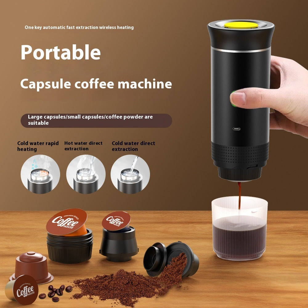 Electric Grinder Coffee Travel Handy 3 In1 Espresso Portable Coffee Espresso Maker Machine Cafe Portable Capsule Coffee Machine Kitchen Gadgets null