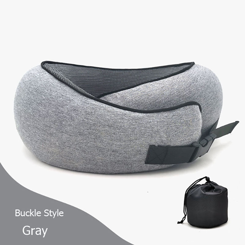 Travel Neck Pillow Non-Deformed Airplane Pillow Travel Neck Cushion Durable U-Shaped Travel Memory Cotton Nap Neck Pillow null