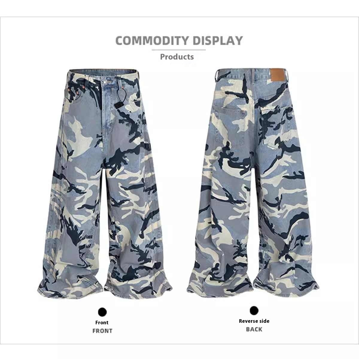 Snow Camouflage Blue Men's And Women's Jeans