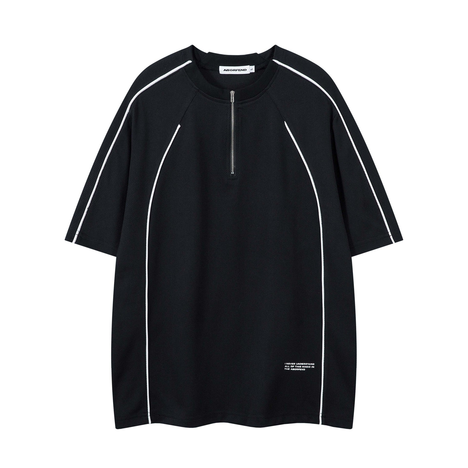 Retro Half Cardigan Letter Print Short-sleeve T-shirt